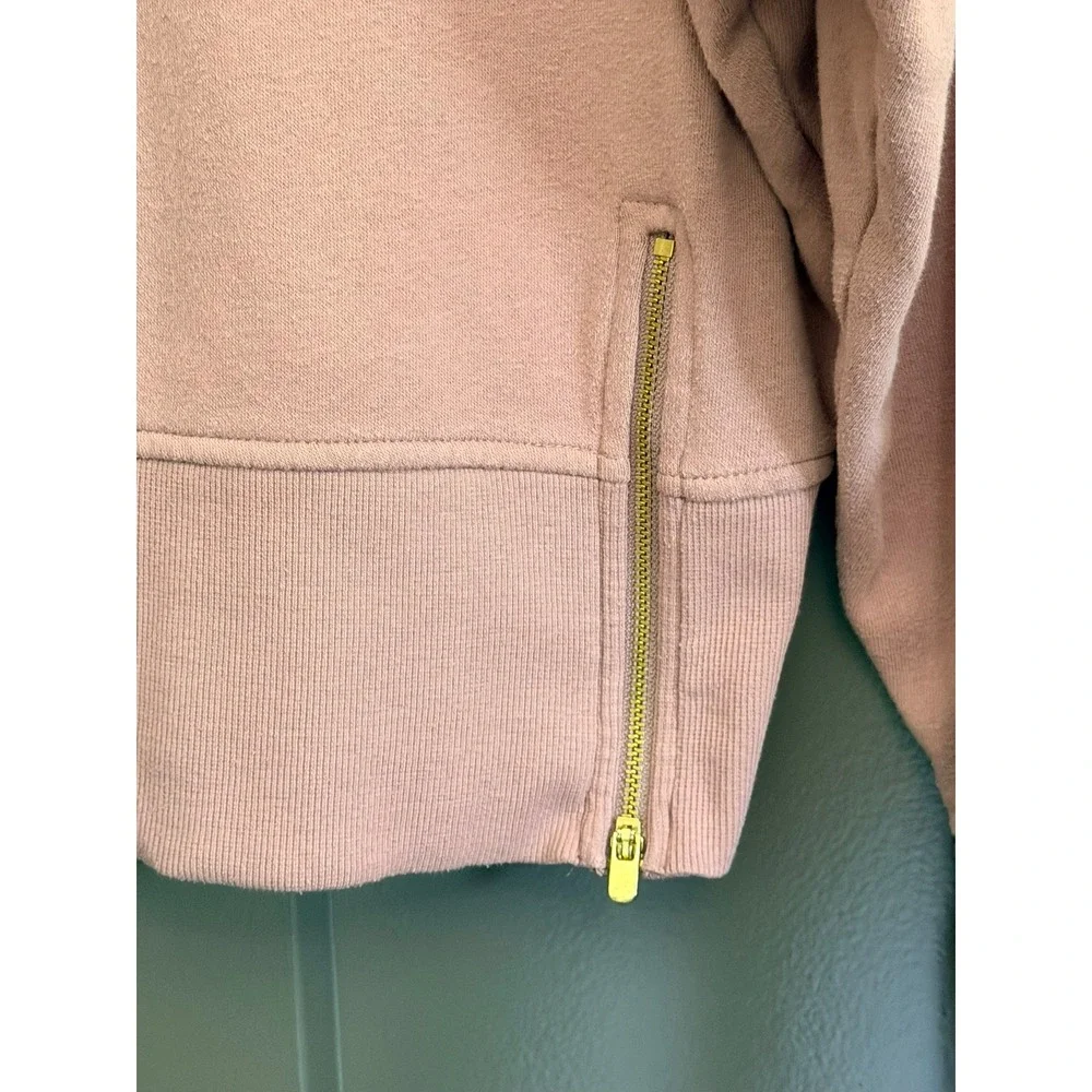 Old Navy Womens Mock Neck Side Zip Sweatshirt Dusty Rose Pink Fleece Pullover L
